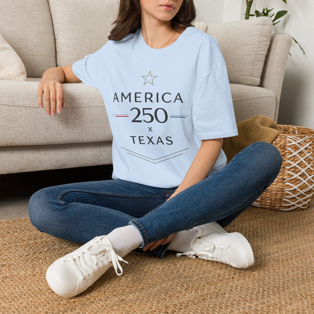 America 250 Texas T-Shirt — Minimalist Patriotic Texas Graphic Tee