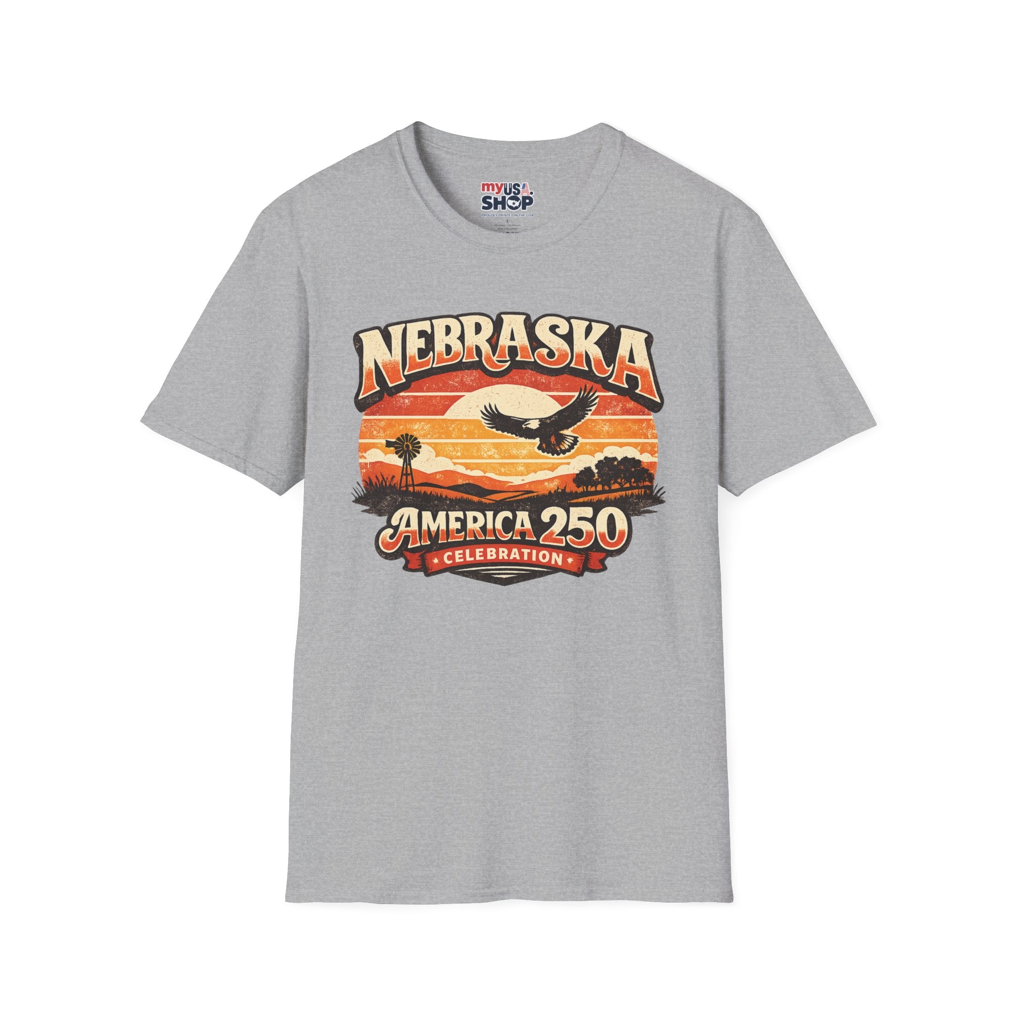 Nebraska America 250 Retro Sunset T-Shirt