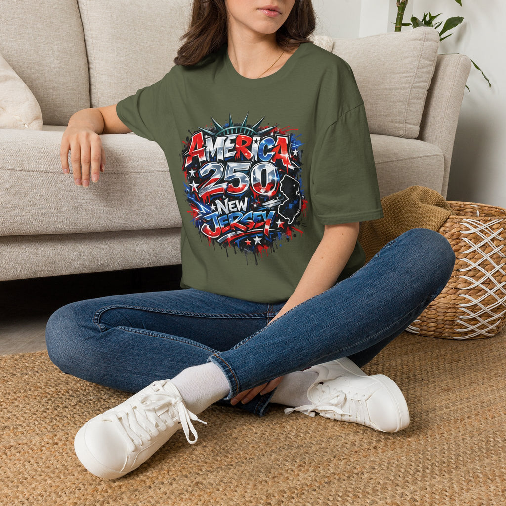 America 250 T-Shirt — New Jersey Patriotic USA 250th Anniversary Graphic Tee