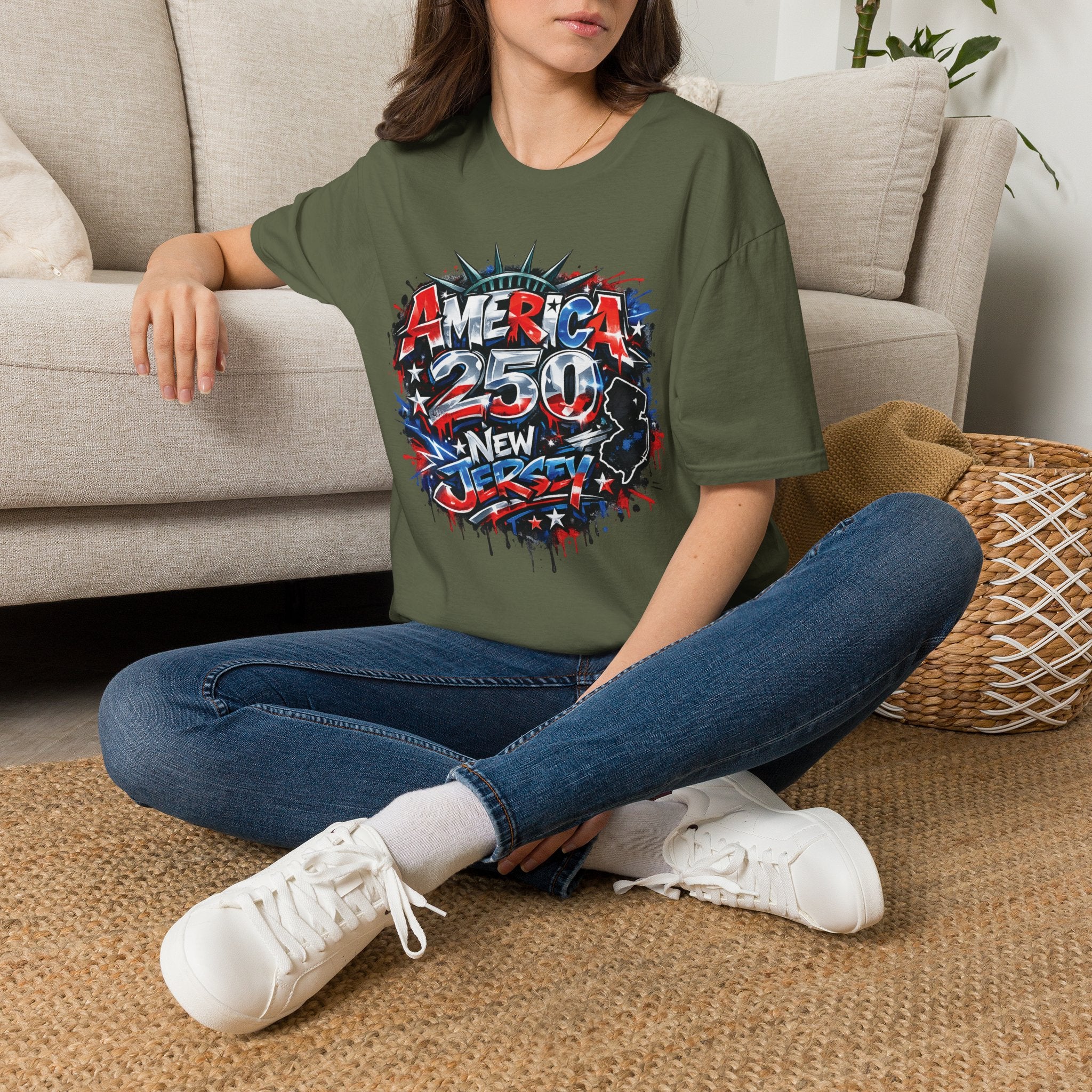 America 250 T-Shirt — New Jersey Patriotic USA 250th Anniversary Graphic Tee