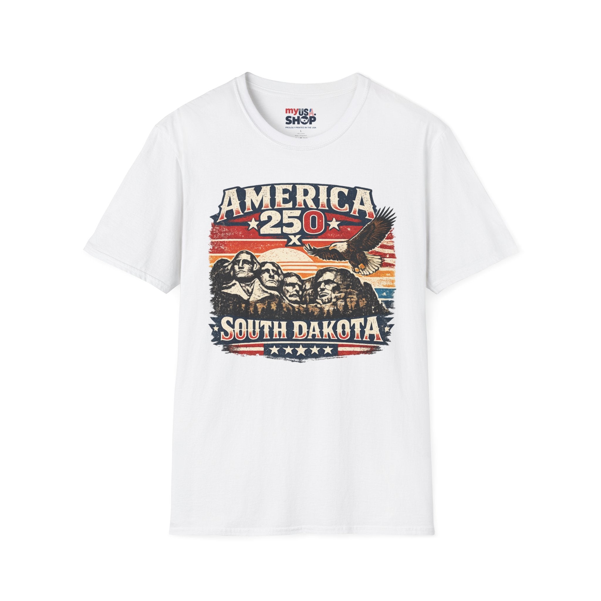 America 250 South Dakota T-Shirt — Vintage Eagle Patriotic USA Graphic Tee