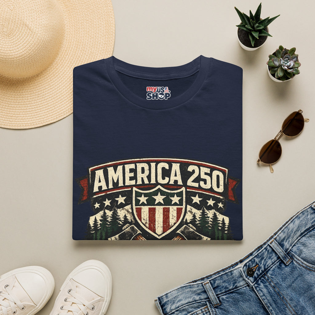 America 250 Shirt —Oregon  Rustic Timber Heritage Graphic Tee