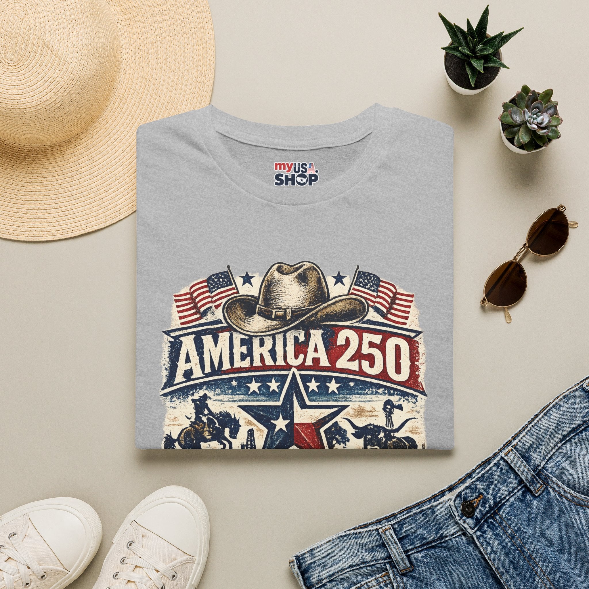 America 250 Texas T-Shirt — Western Heritage Graphic Tee