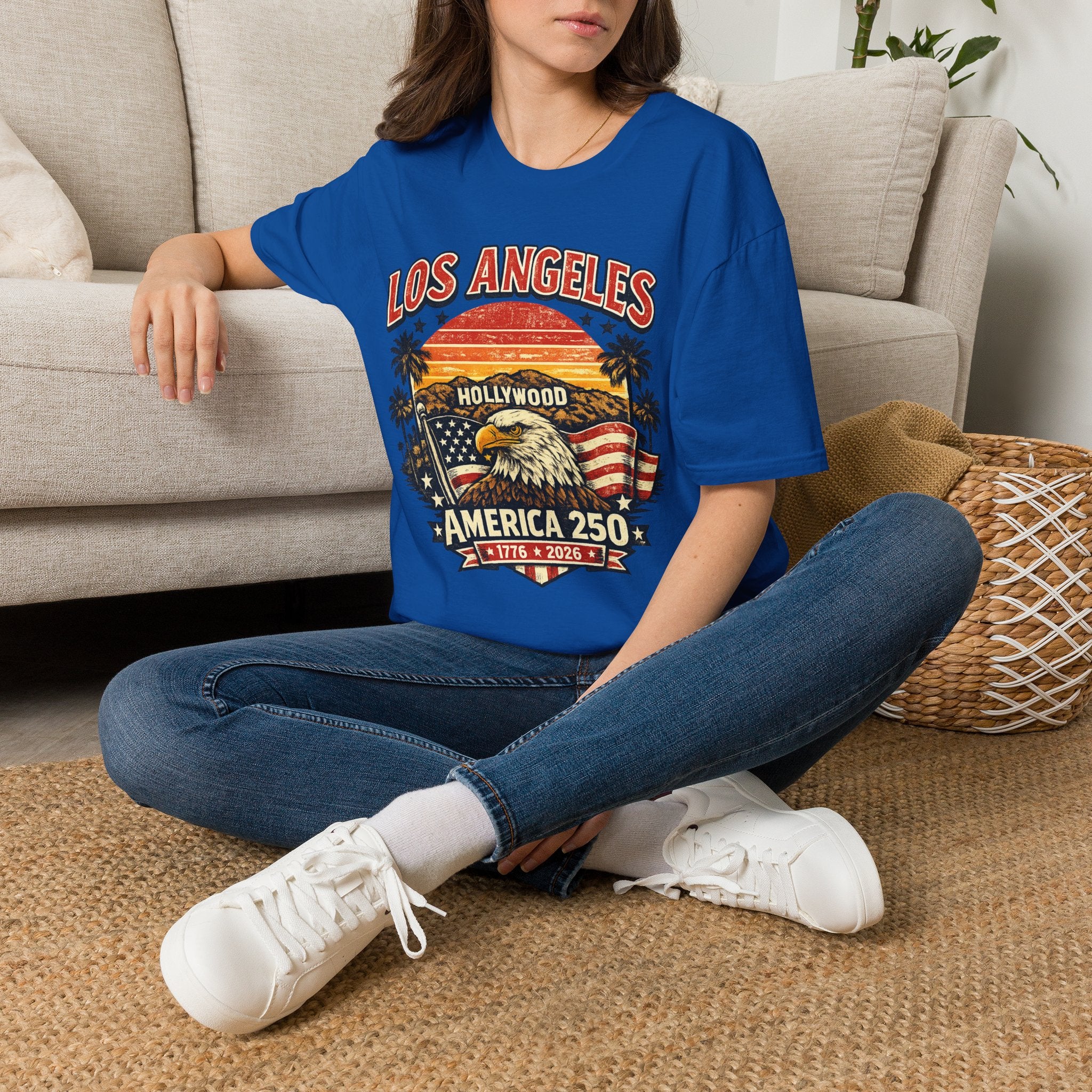 America 250 Vintage Los Angeles Freedom Celebration California Tee