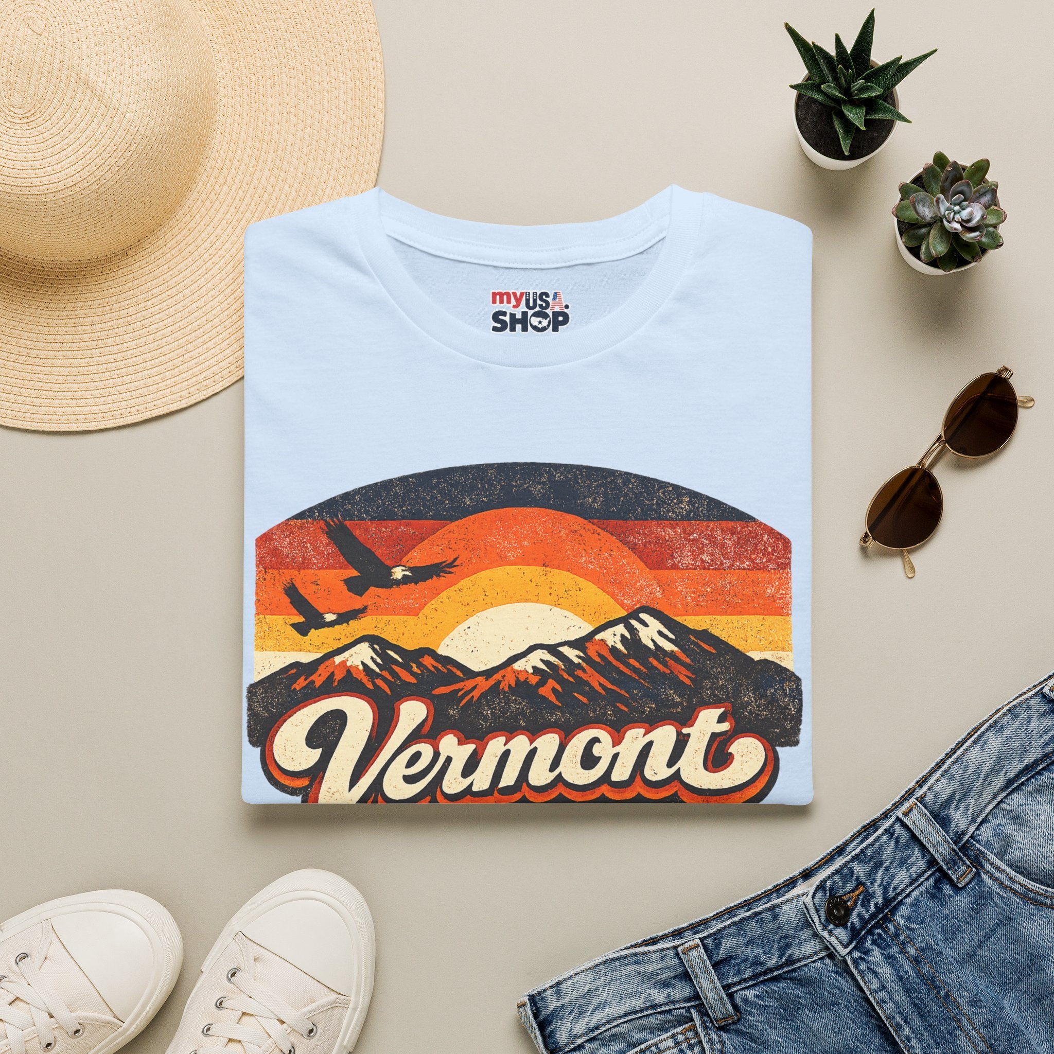 America 250 Vermont Sunset T-Shirt – Vintage Mountains