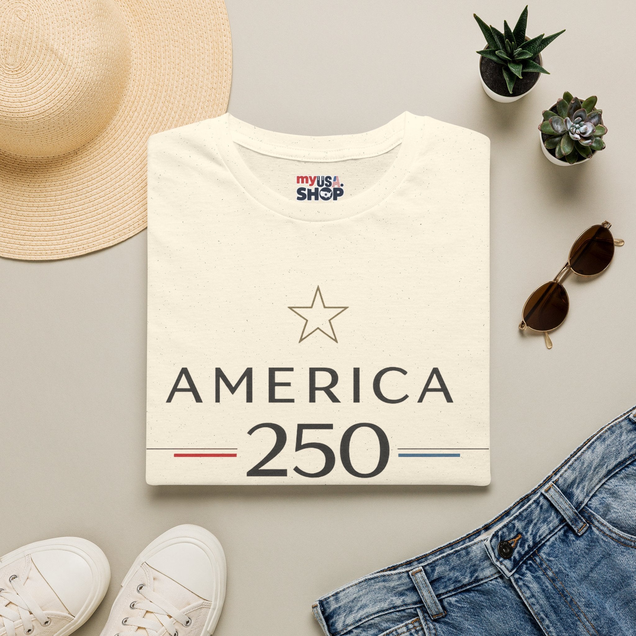America 250 Texas T-Shirt — Minimalist Patriotic Texas Graphic Tee