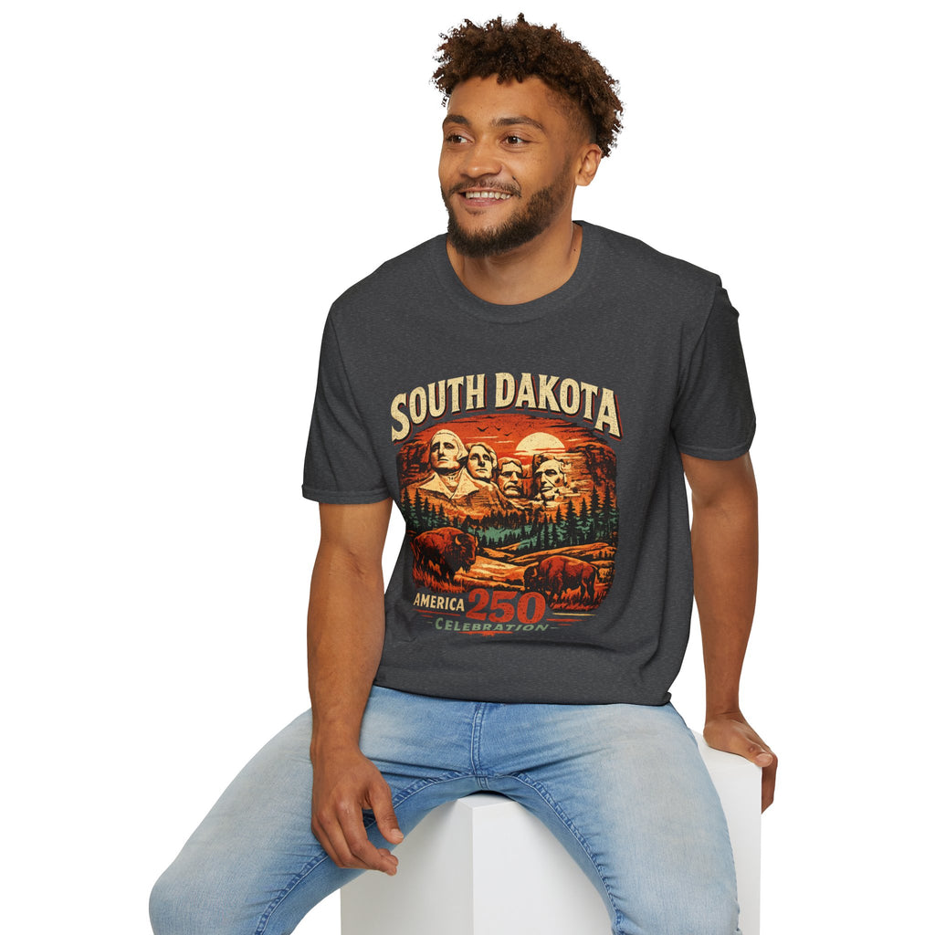 America 250 South Dakota Shirt — Sunset Mount Rushmore Celebration Tee