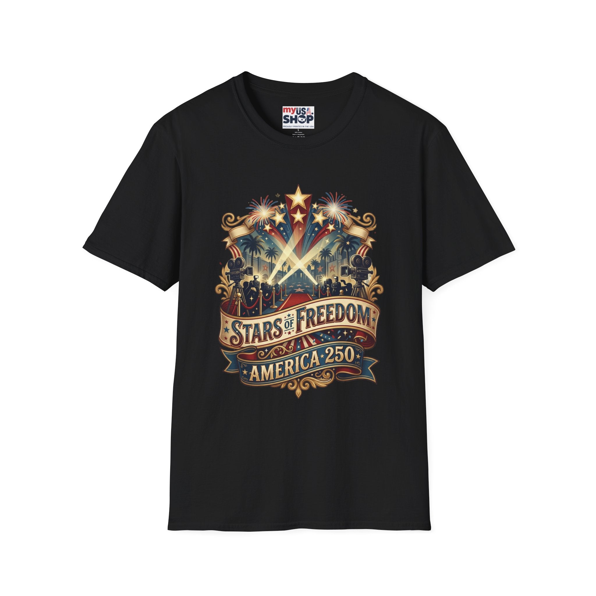 Stars of Freedom T‑Shirt — America 250 Patriotic Celebration Tee Pop Culture