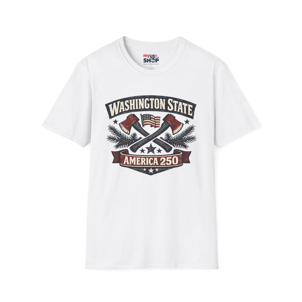 America 250 Washington State T-Shirt —  Axes Retro Graphic Tee