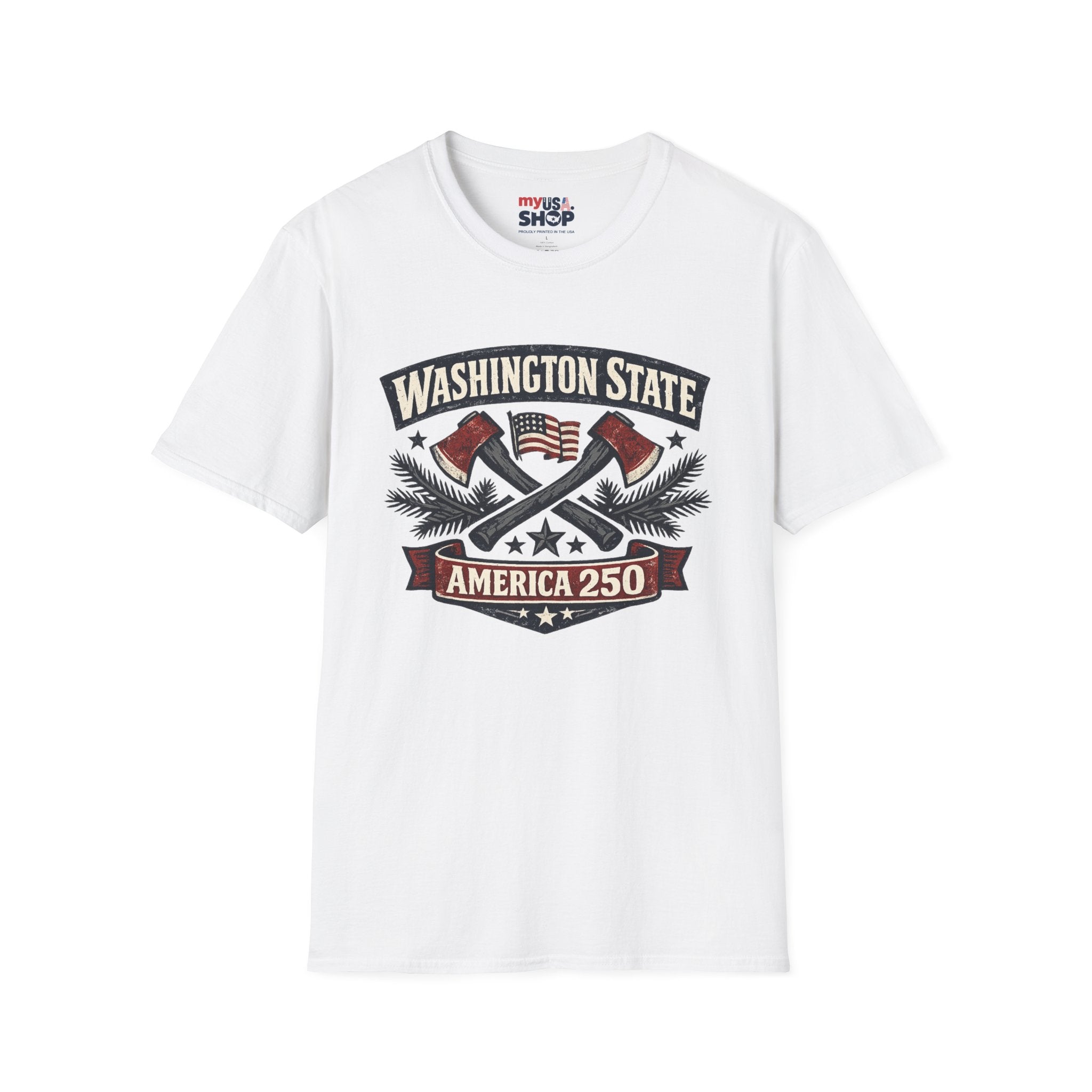 America 250 Washington State T-Shirt —  Axes Retro Graphic Tee