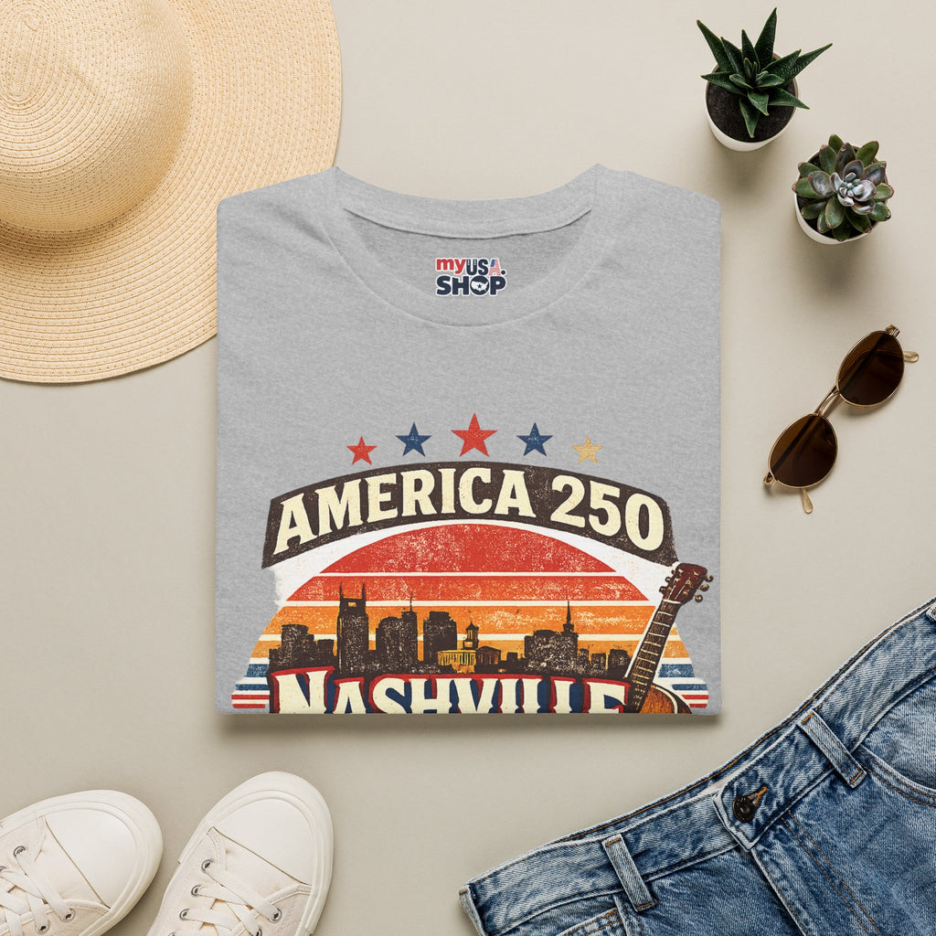America 250 Nashville Tennessee T-Shirt — Patriotic Music City Graphic Tee