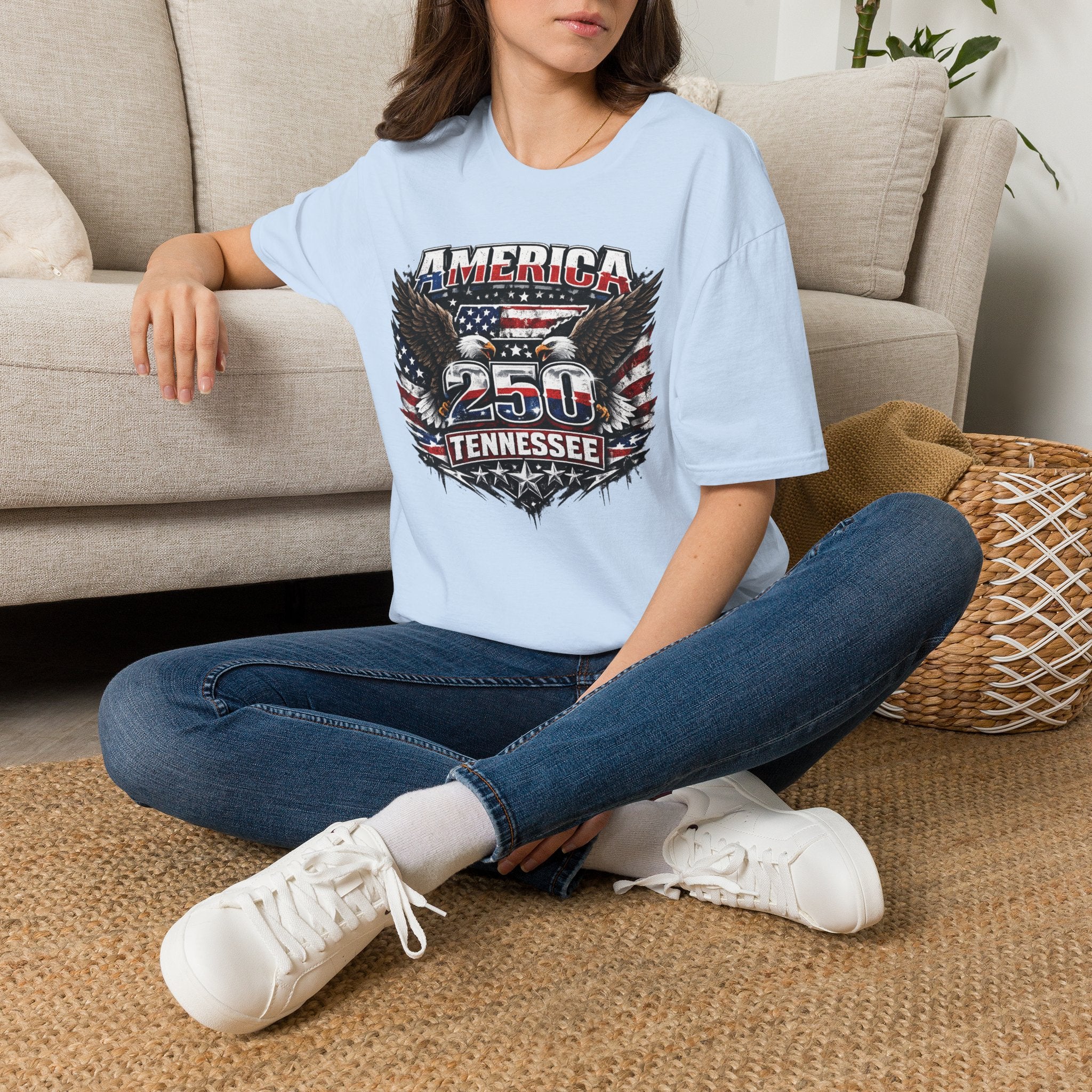 America 250 Tennessee T-Shirt — Vintage Patriotic Eagle Graphic Tee