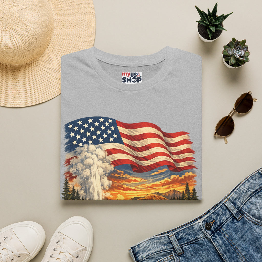 America 250 T-Shirt — Vintage Wyoming Yellowstone Design