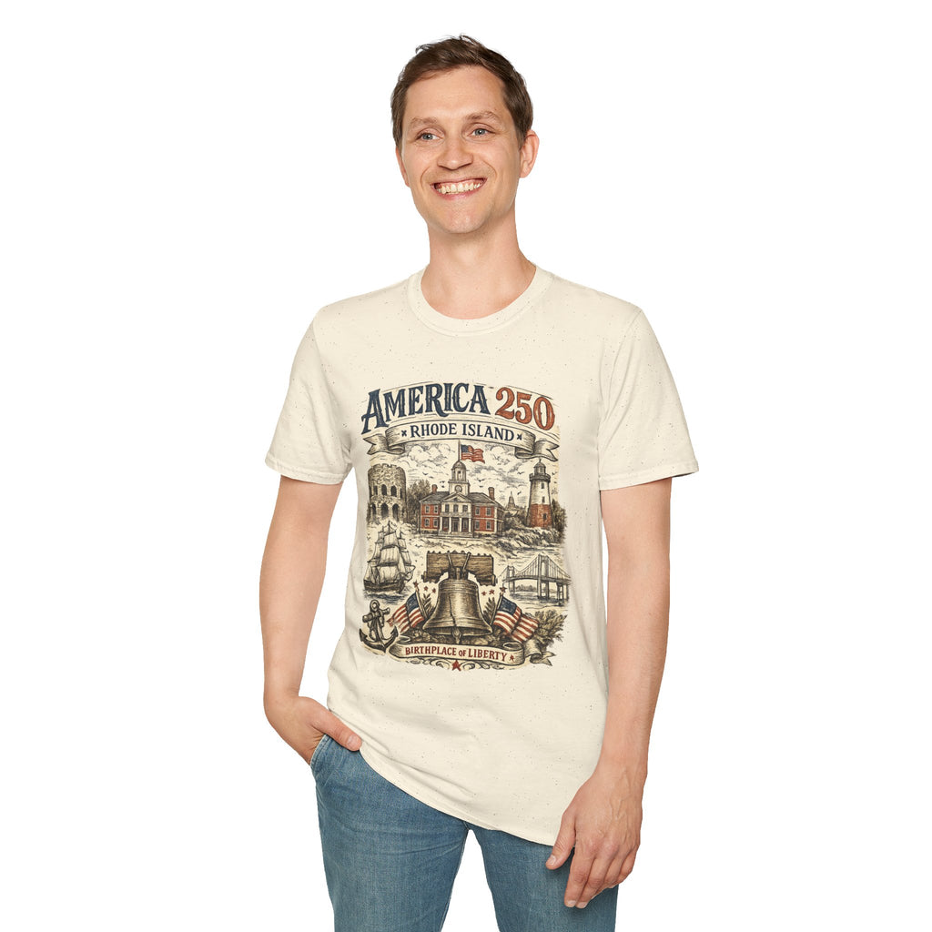America 250 Rhode Island Shirt — Birthplace of Liberty Heritage Tee