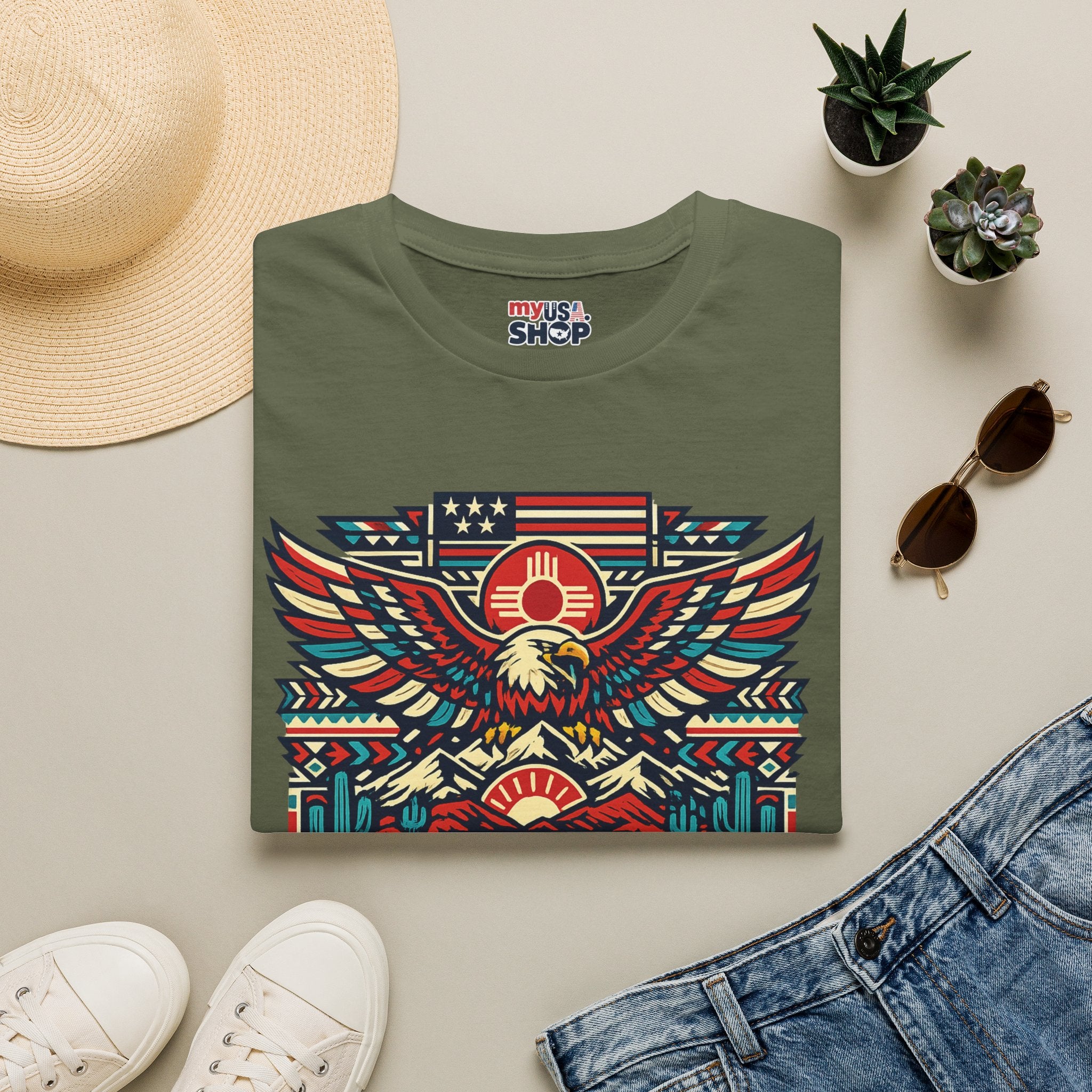 America 250 x New Mexico 250th Anniversary Eagle — State Pride Patriotic
