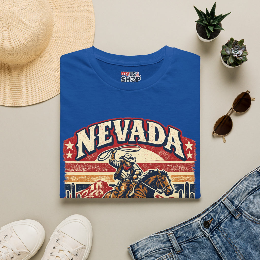 America 250 Nevada Rodeo Vintage T‑Shirt — Western Cowboy Graphic