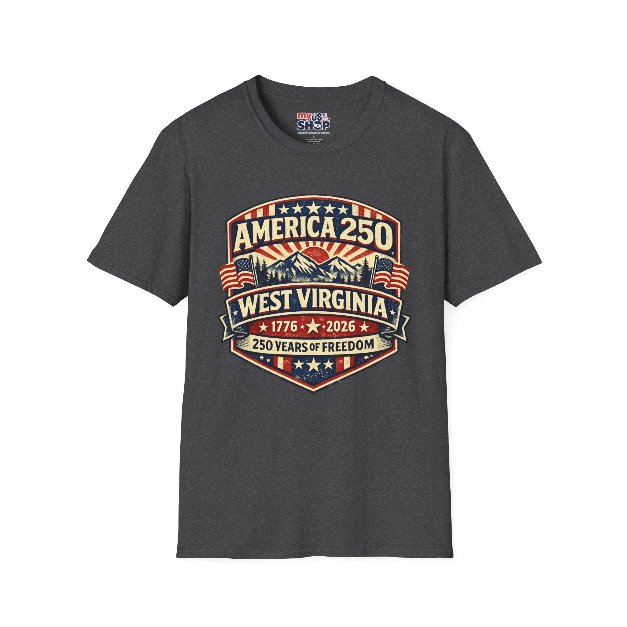 America 250 West Virginia T-Shirt — 250 Years of Freedom 1776–2026 Celebration Tee