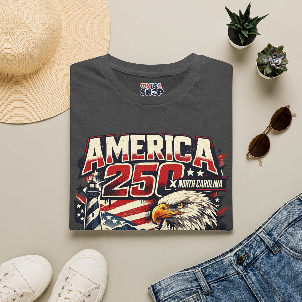America 250 North Carolina Eagle T-Shirt – Patriotic July 4th Graphic Tee