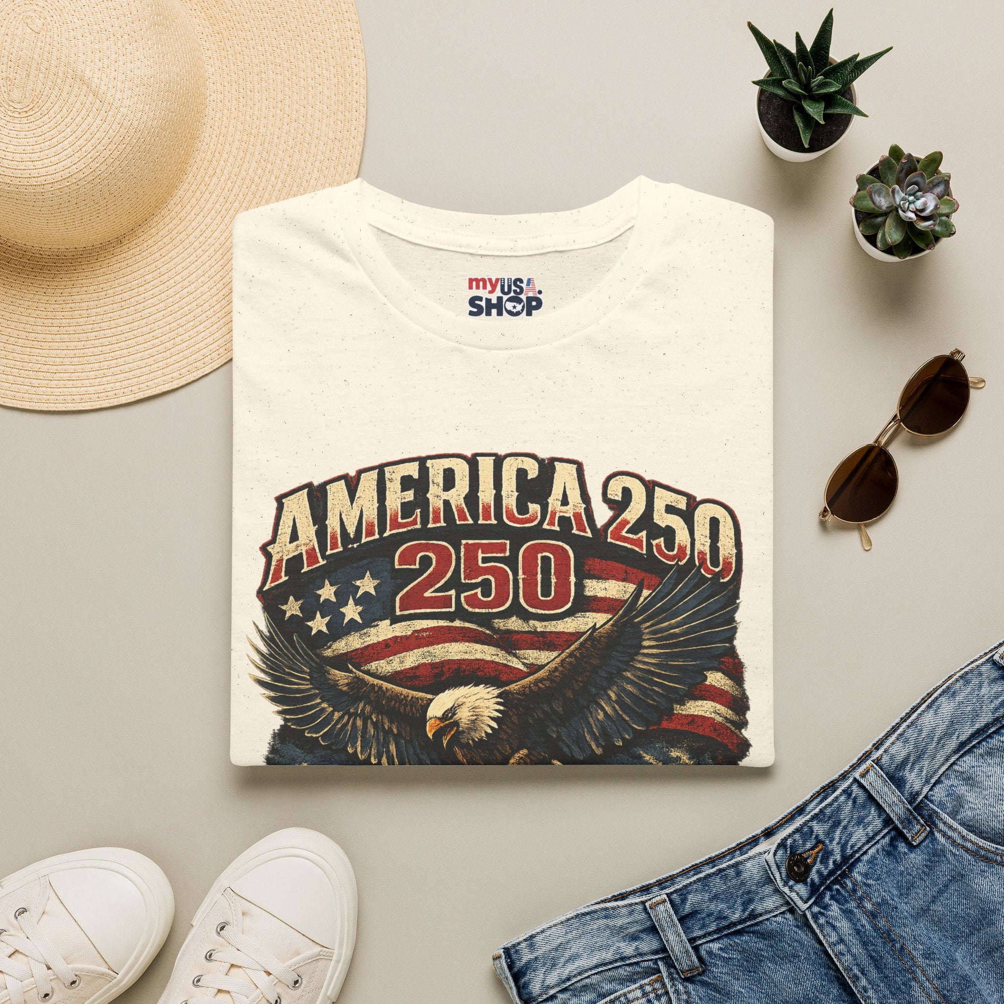 America 250 Eagle T-Shirt — Washington State Patriotic Tee