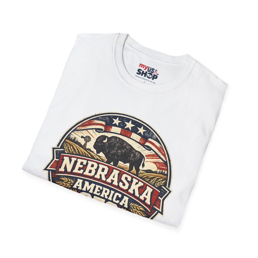 Nebraska Buffalo Retro T-Shirt — America 250 Vintage State Pride Tee