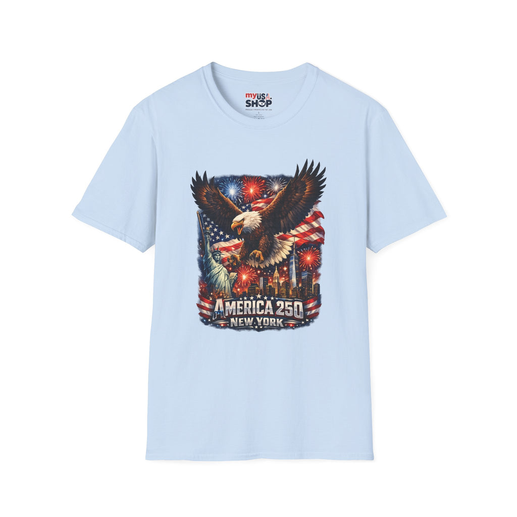 America 250 Patriotic Eagle T-Shirt — New York Fireworks Design
