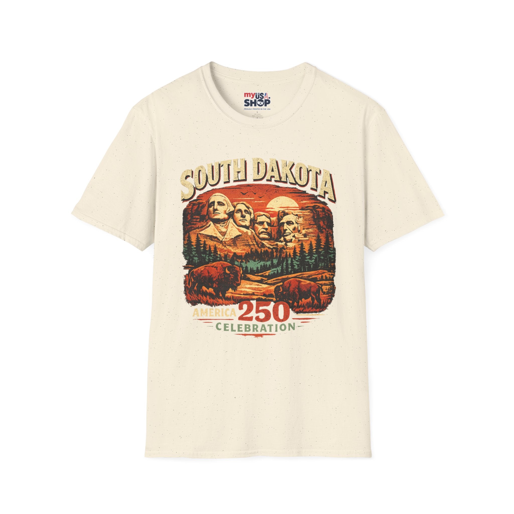America 250 South Dakota Shirt — Sunset Mount Rushmore Celebration Tee
