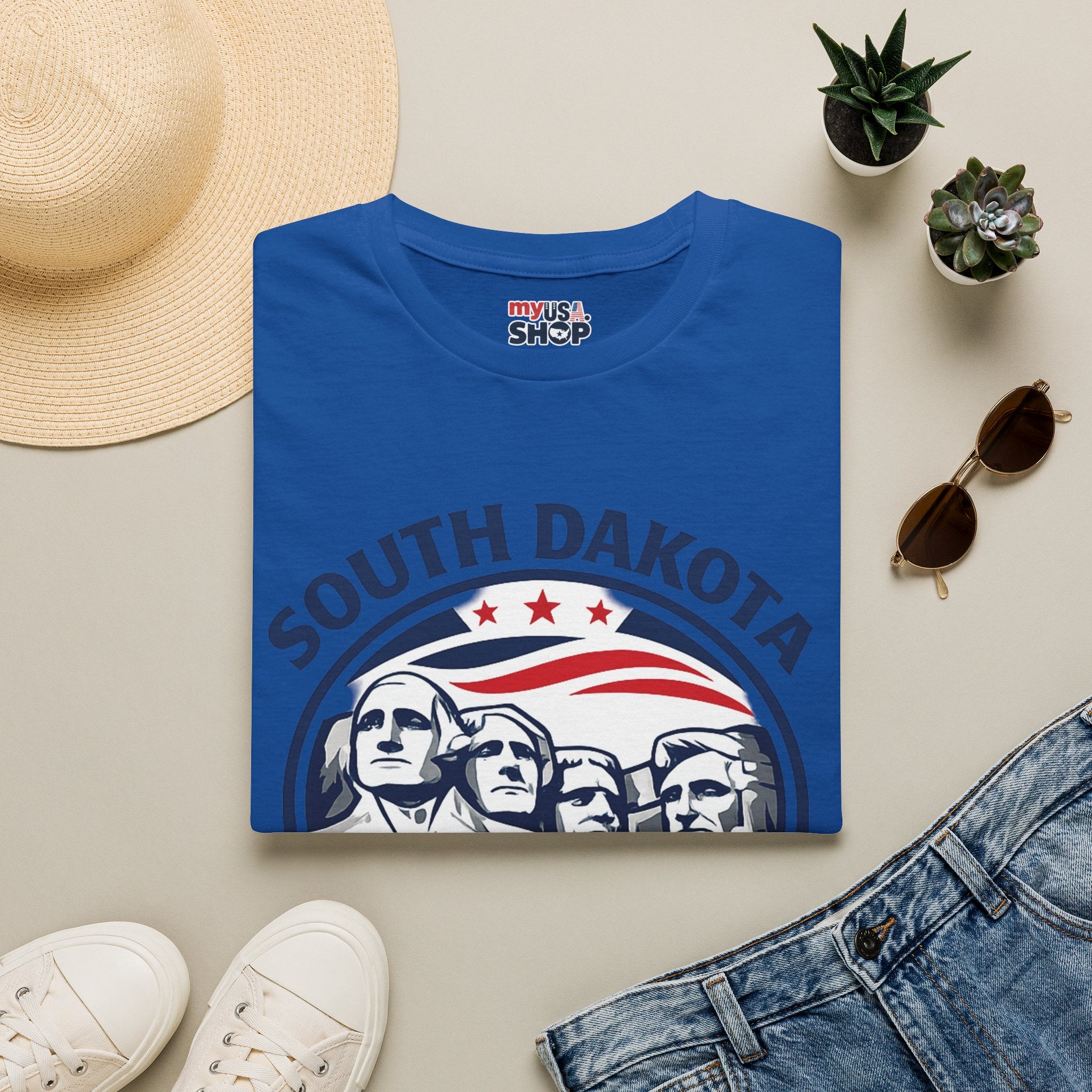 America 250 South Dakota T-Shirt — Classic Patriotic Badge Graphic Tee