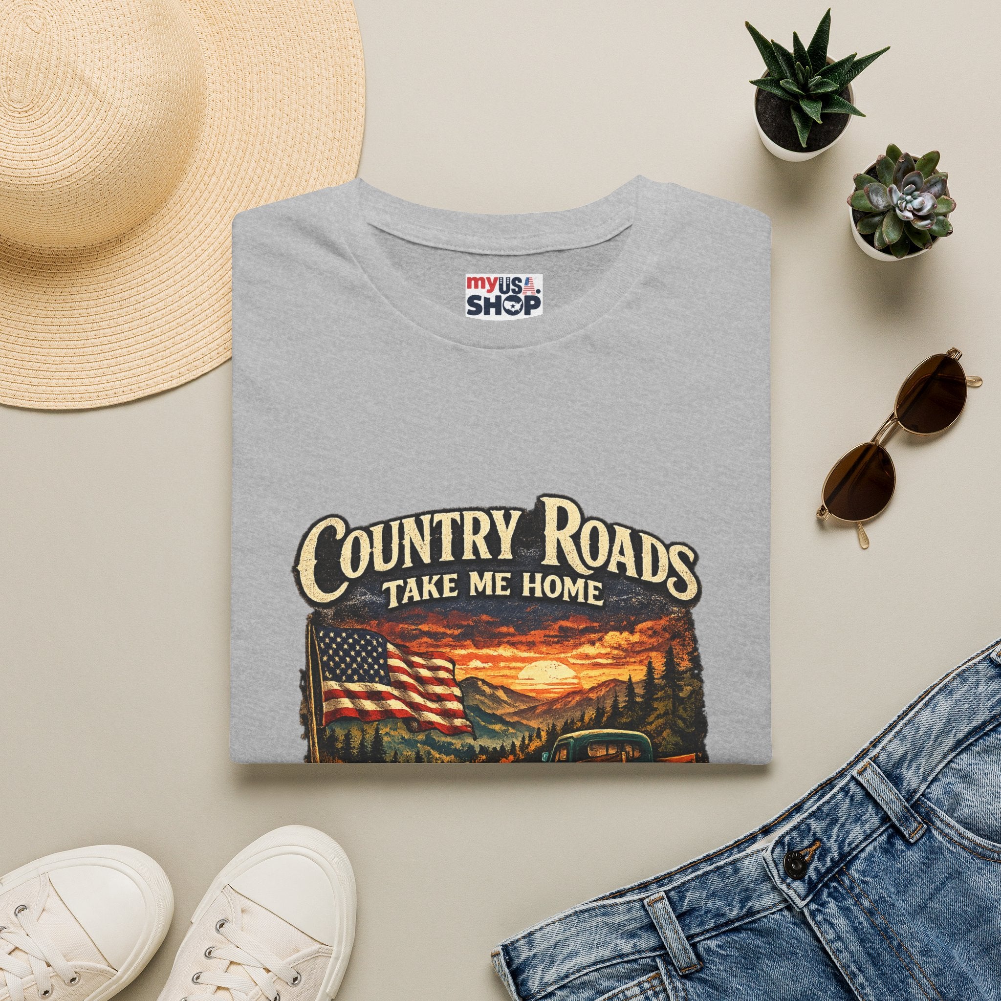 America 250 T-Shirt — "Take Me Home" West Virginia Scenic Graphic Tee