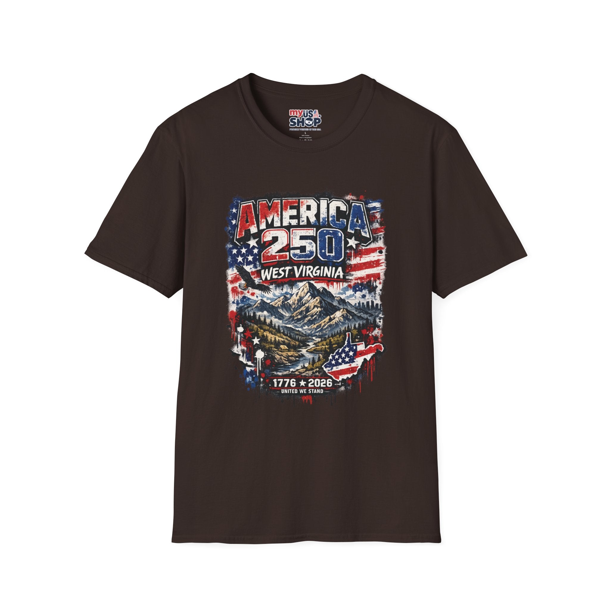 America 250 West Virginia Vintage Flag Commemorative Tee