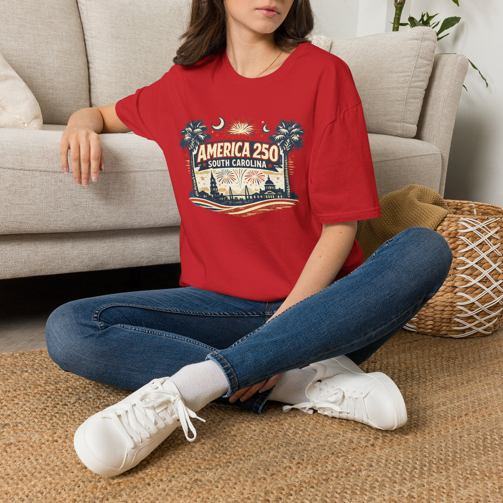 America 250 South Carolina T-Shirt — Palmetto Fireworks Celebration Tee