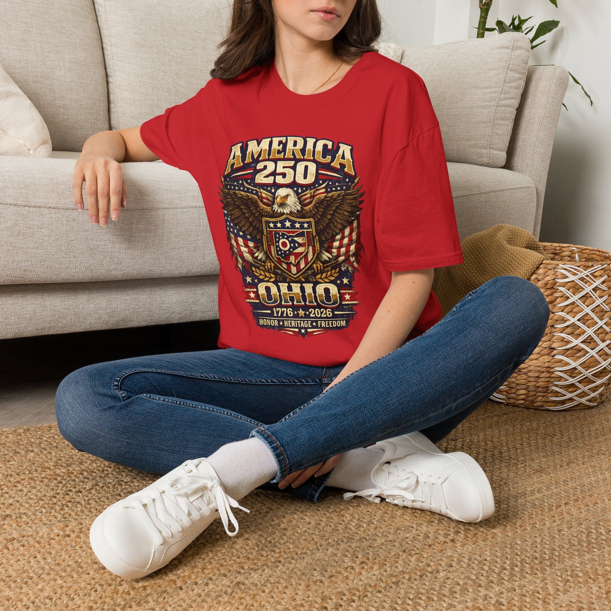 America 250 Ohio Eagle T-Shirt —1776–2026 Patriotic Tee