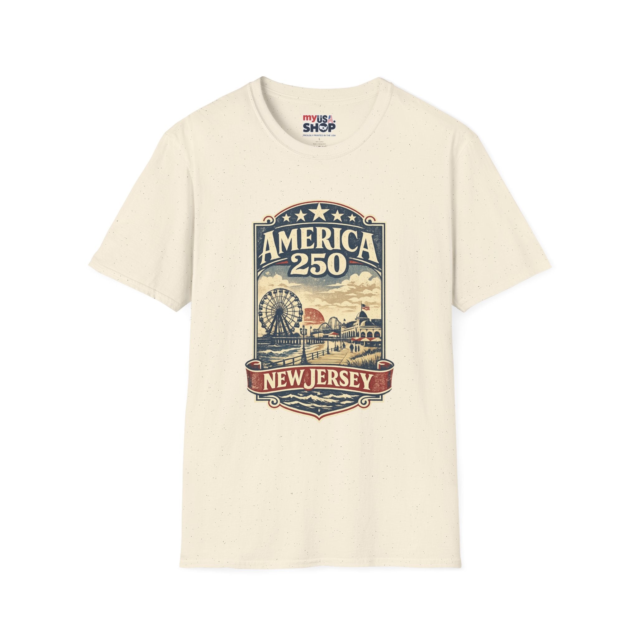 America 250 New Jersey Vintage Patriotic Graphic