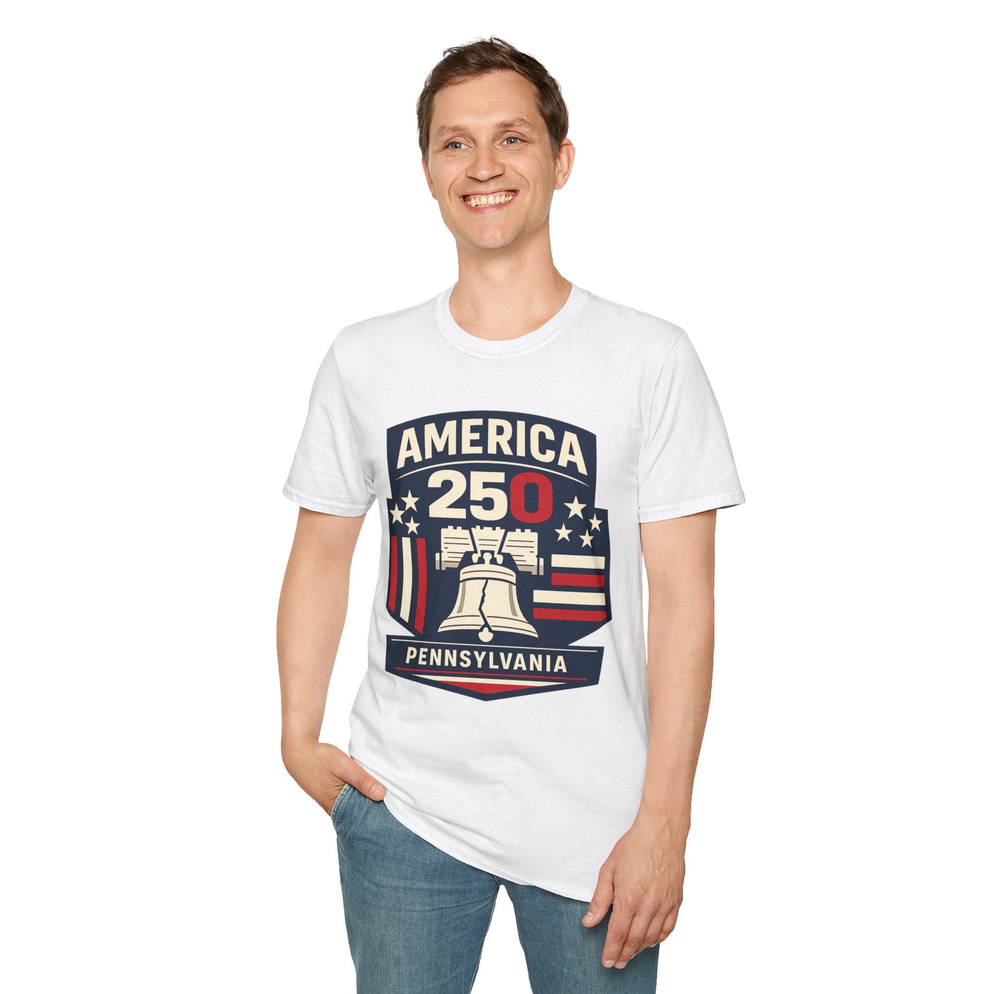 Pennsylvania America 250 Shirt — Modern Minimal Patriotic Badge Tee