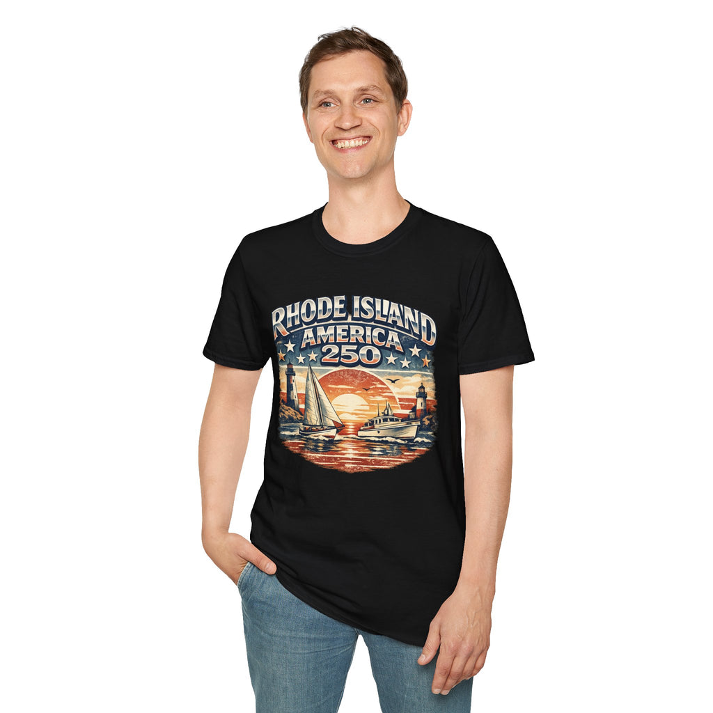 Rhode Island America 250 Shirt — Nautical Sunset Sailing Tee