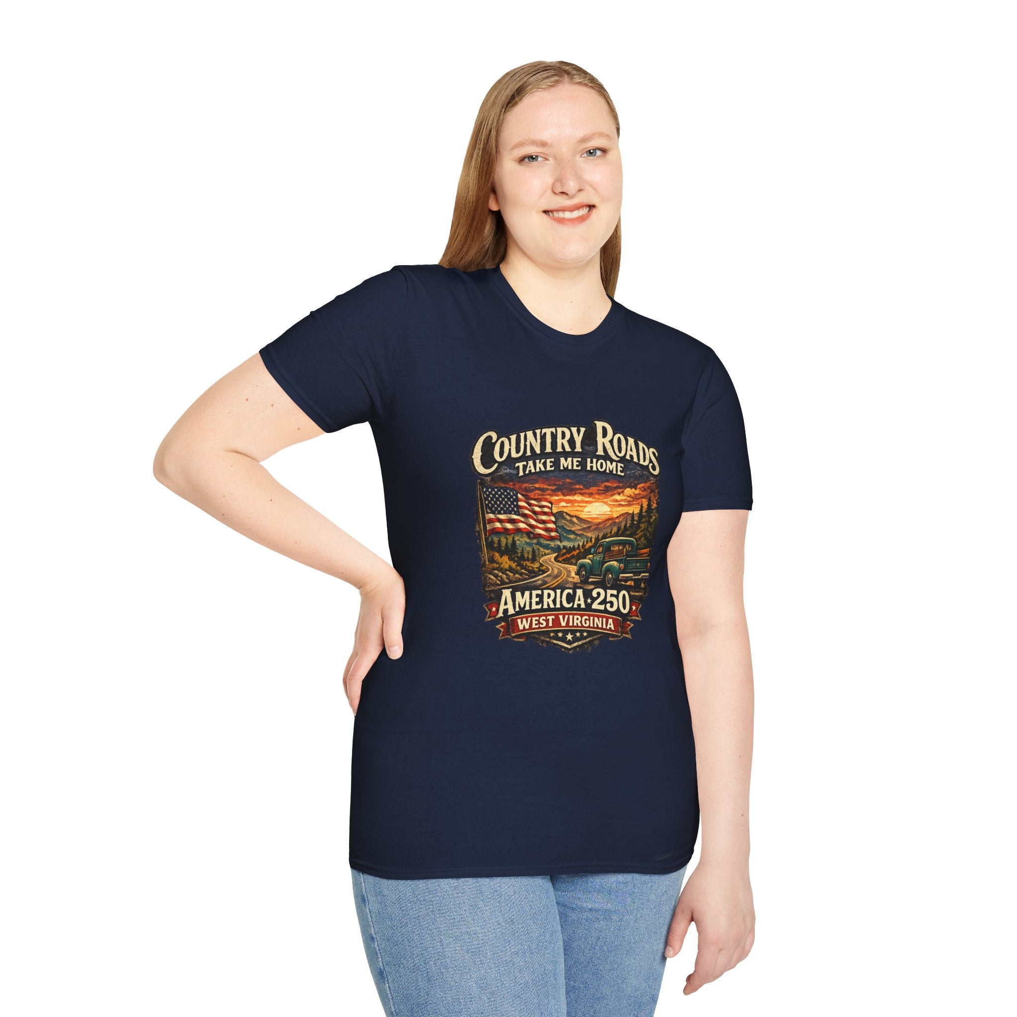 America 250 T-Shirt — "Take Me Home" West Virginia Scenic Graphic Tee