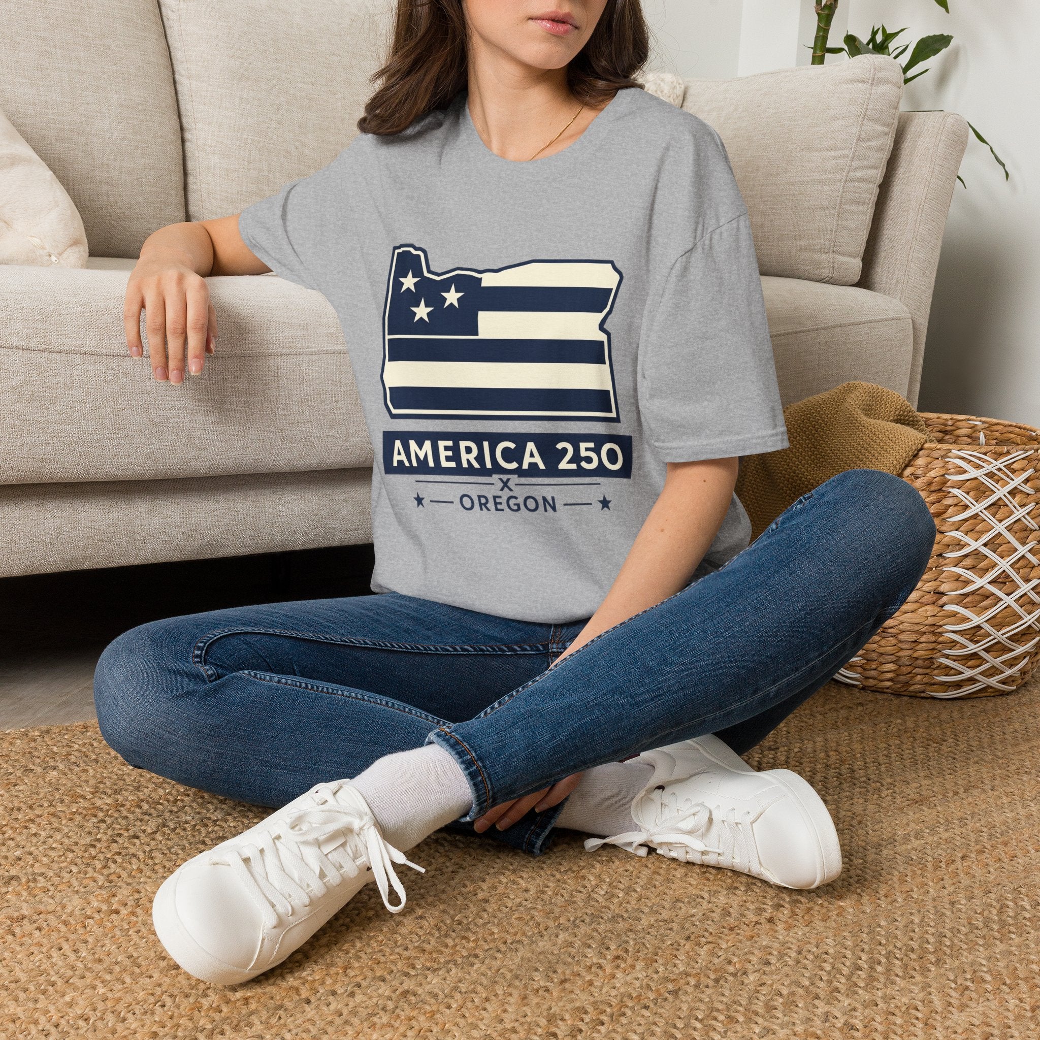 America 250 Oregon Shirt — Minimal Oregon State Flag Graphic Tee