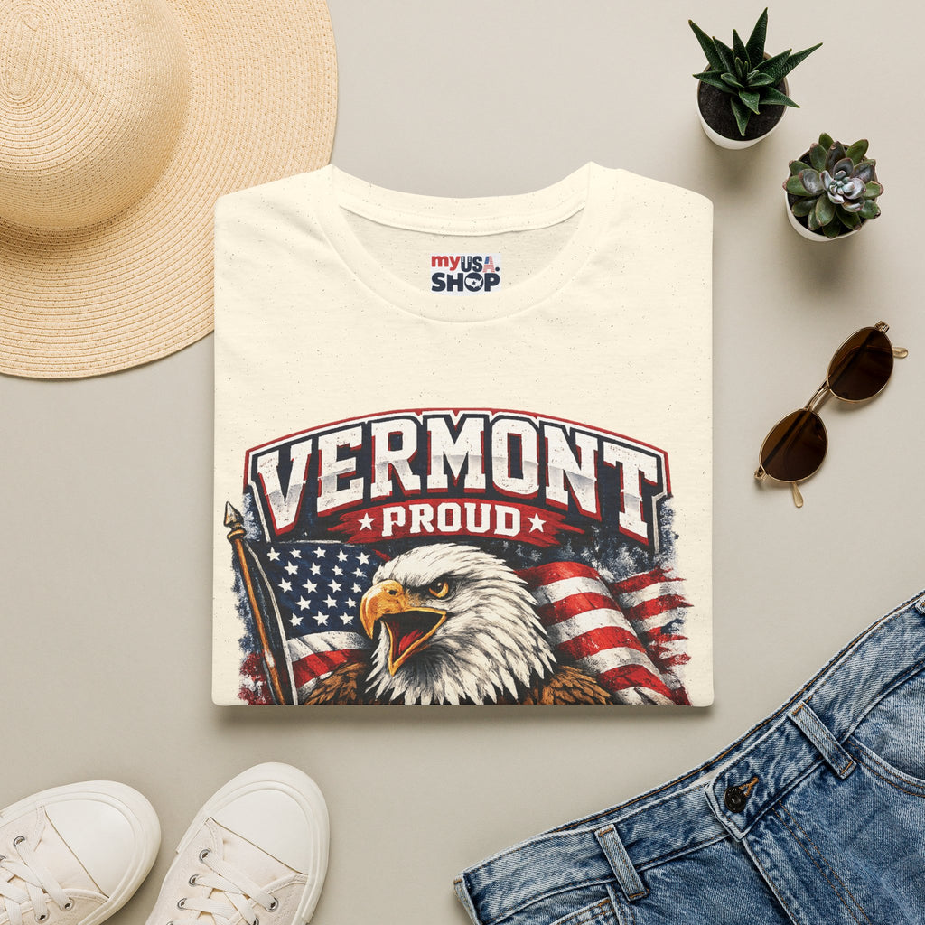 America 250 x Vermont Proud T-Shirt — Eagle Flag Design