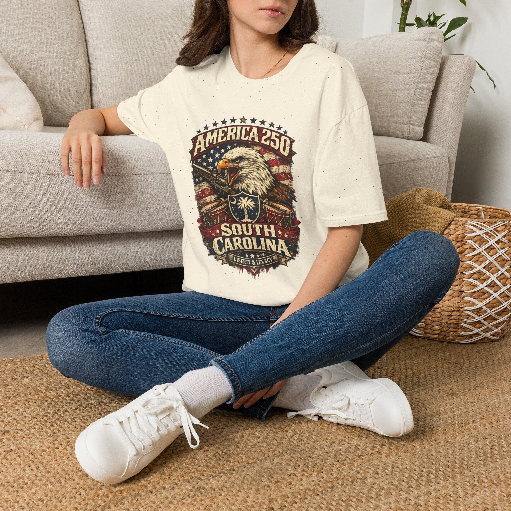 T-Shirt — America 250 South Carolina Vintage Eagle Patriotic Tee