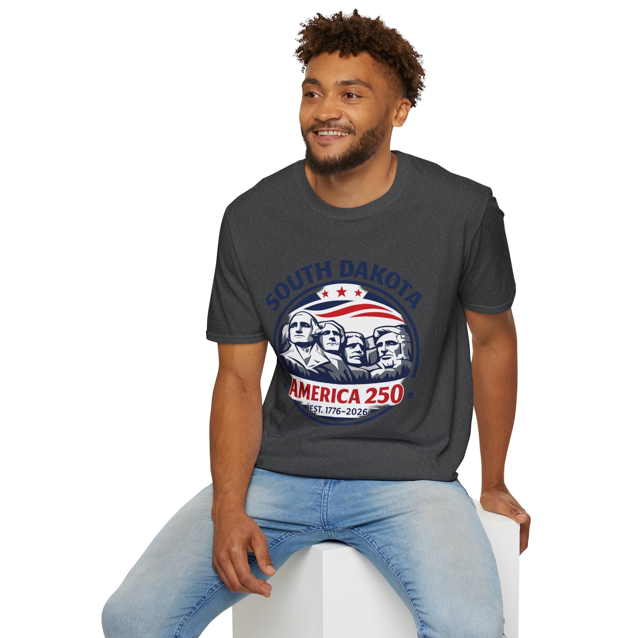 America 250 South Dakota T-Shirt — Classic Patriotic Badge Graphic Tee