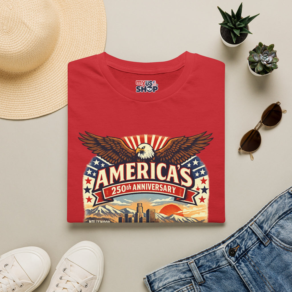 America 250 Patriotic Route to Los Angeles California Tee