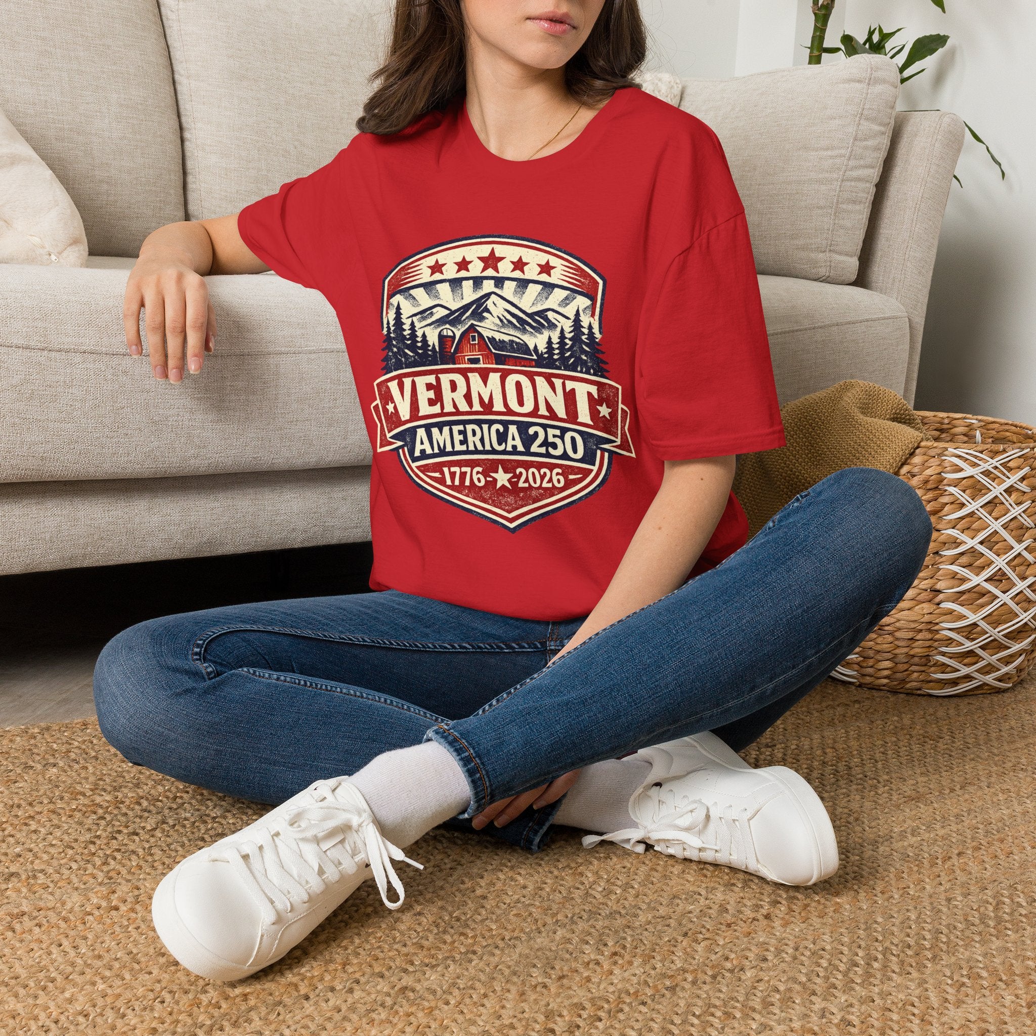 America 250 – Vermont 1776–2026 Mountain Heritage Vintage Tee Design