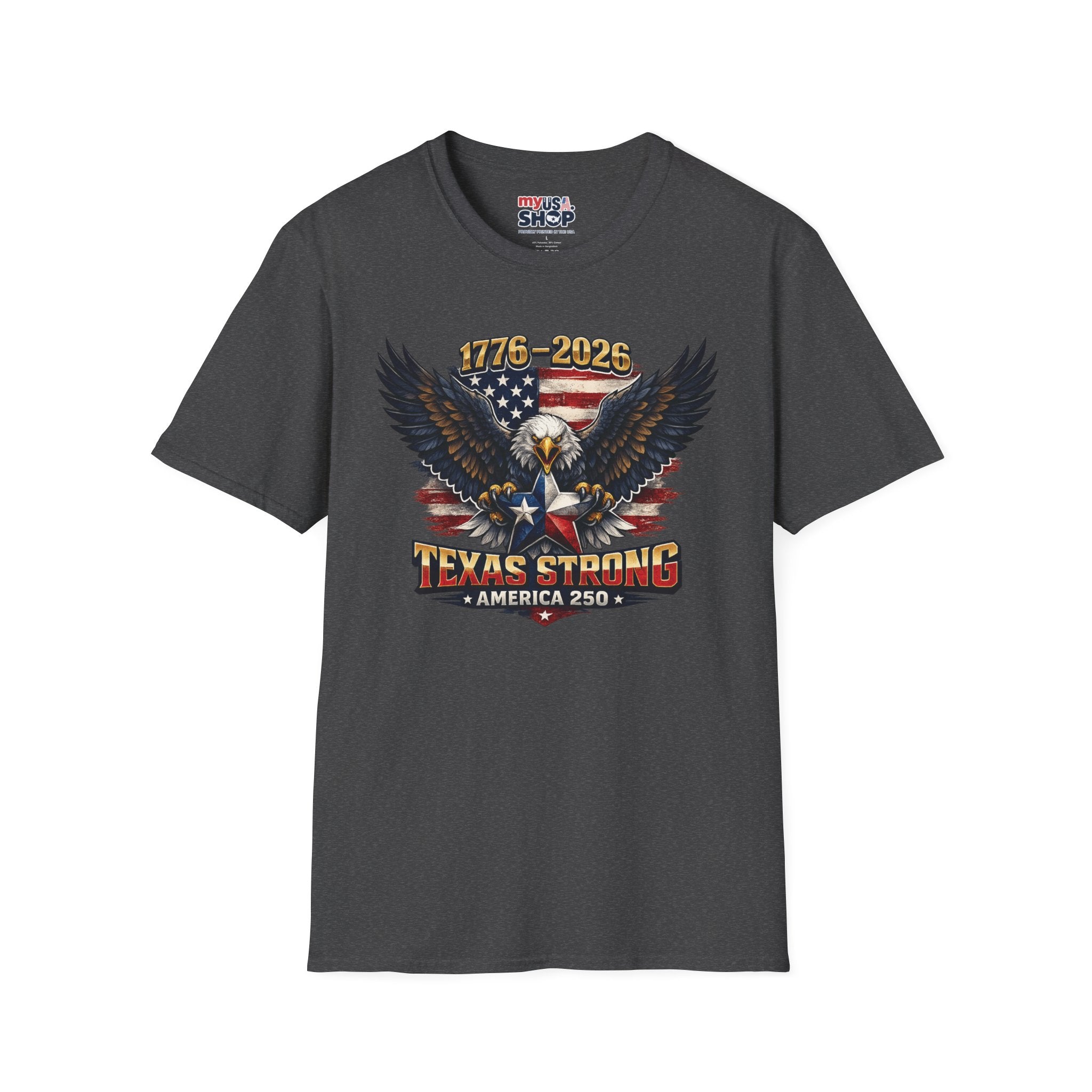 America 250 Texas Shirt — Texas Strong Patriotic Eagle Graphic Tee