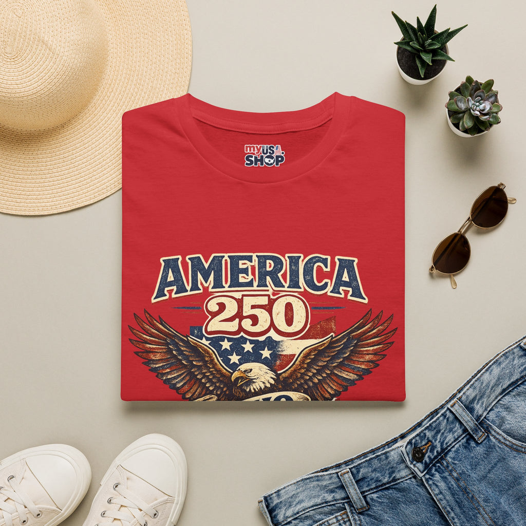 America 250 – Ohio Eagle Ribbon 1776–2026 Vintage Tee Desig