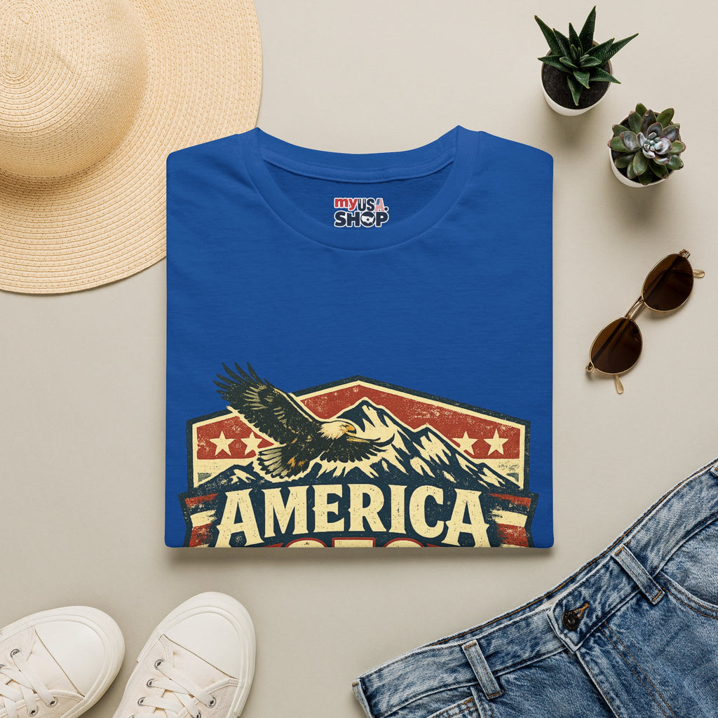 America 250 Shirt —Oregon  Mountain Eagle Wilderness Badge Tee