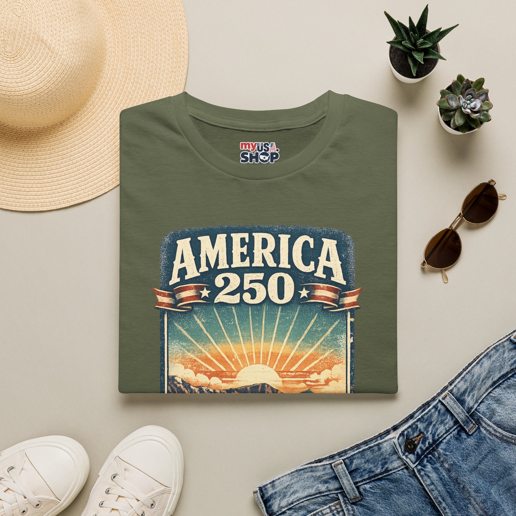 Oregon America 250 Shirt — Crater Lake Sunset Vintage Tee