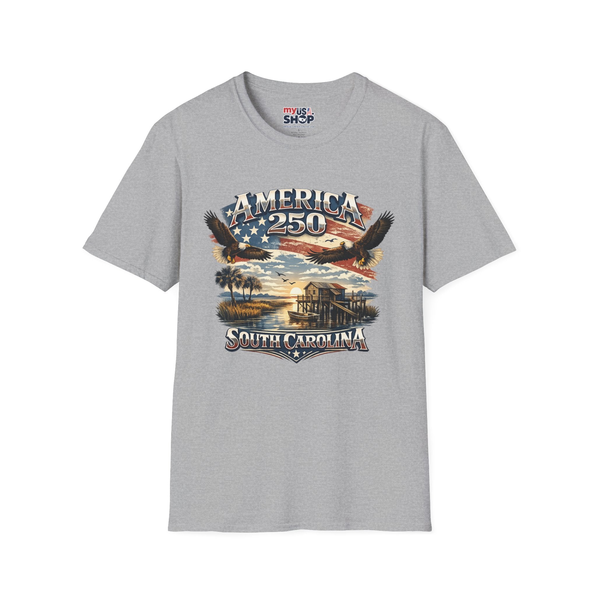 America 250 T-Shirt — South Carolina Patriotic Bald Eagles & Flag Graphic