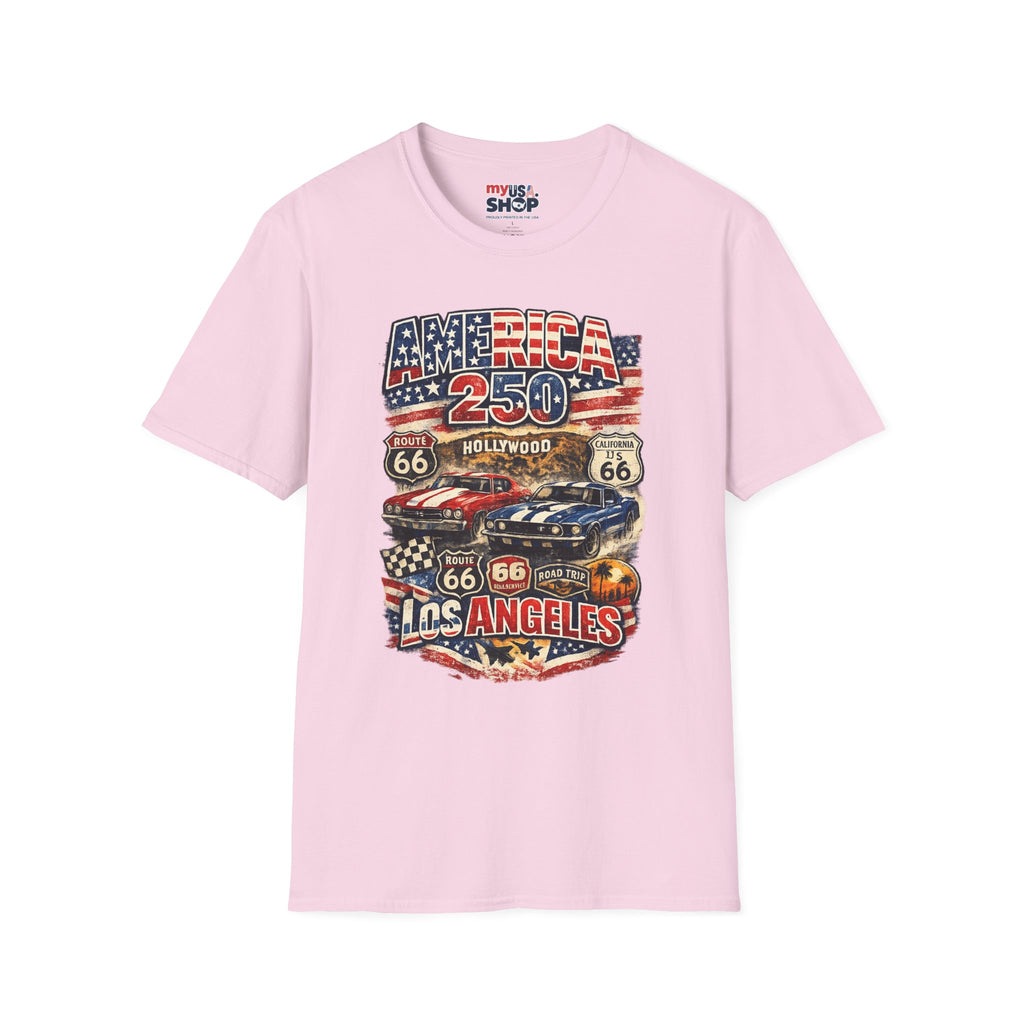 America 250 Los Angeles Route 66 Hollywood Muscle Cars Road Trip California Tee