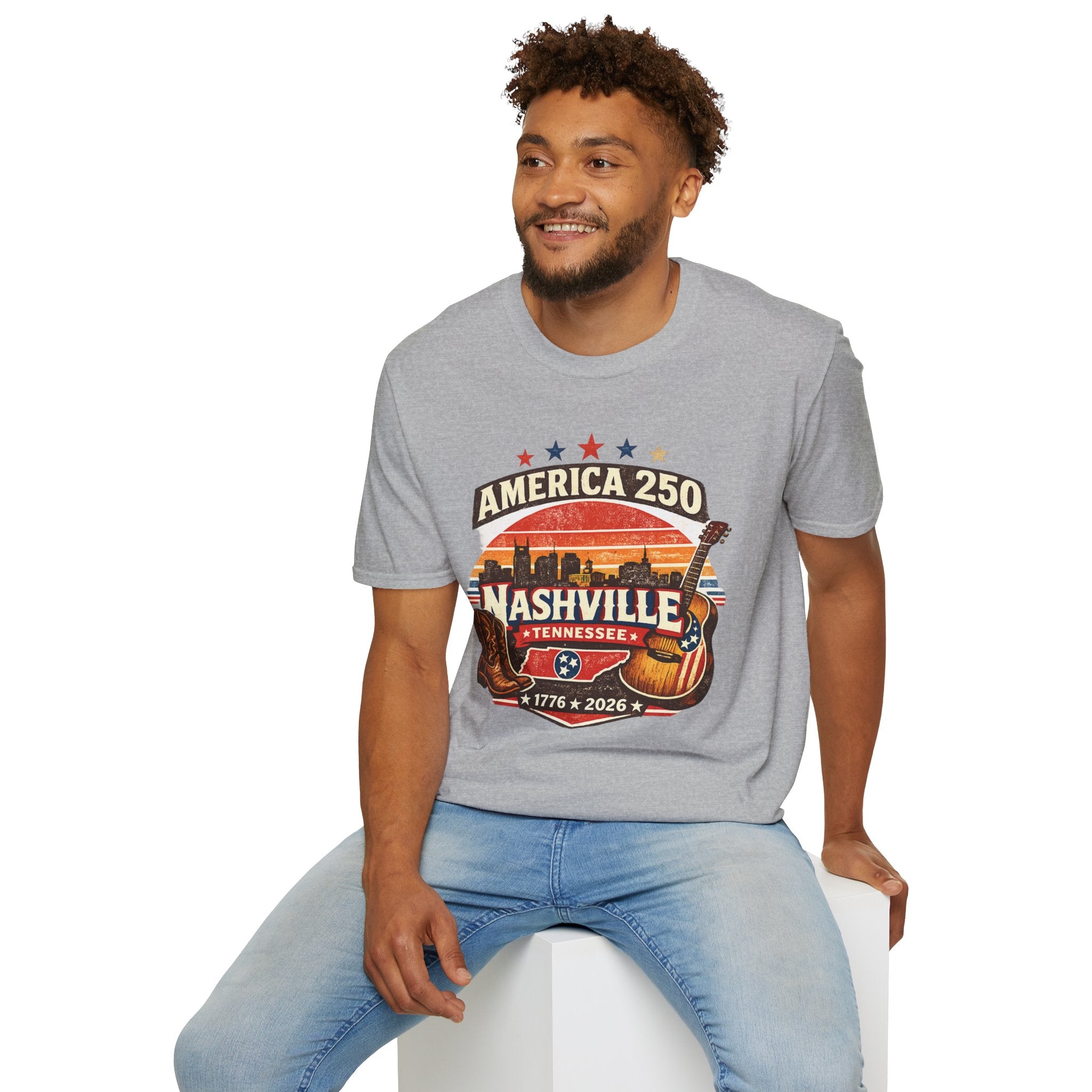 America 250 Nashville Tennessee T-Shirt — Patriotic Music City Graphic Tee