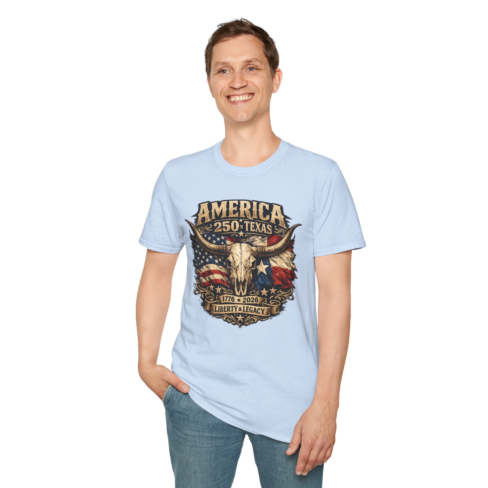 America 250 Texas Shirt — Liberty & Legacy Western Graphic Tee