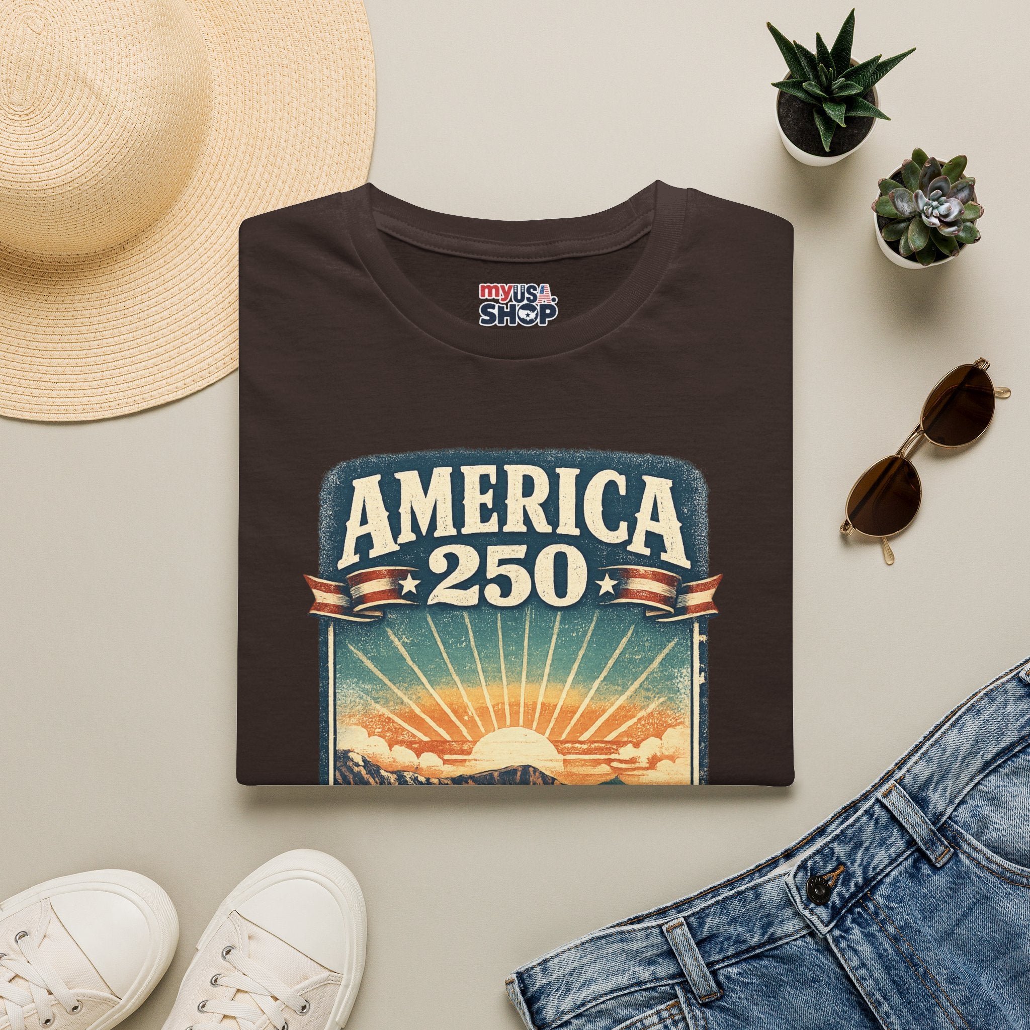 Oregon America 250 Shirt — Crater Lake Sunset Vintage Tee